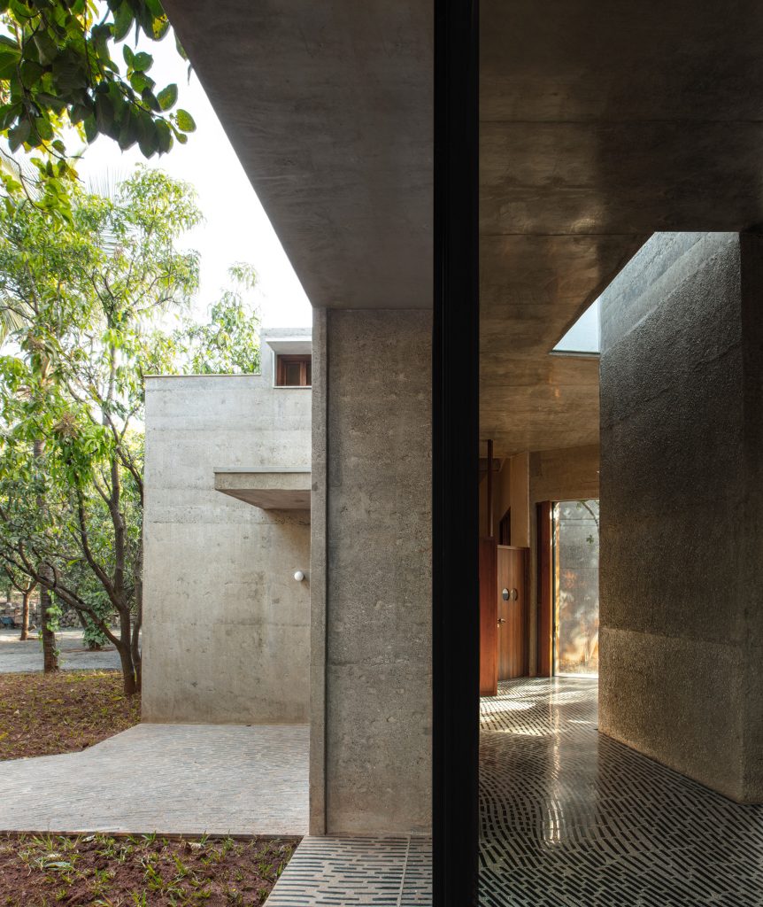 Exterior of House of Concrete Experiments by Samira Rathod Design Atelier