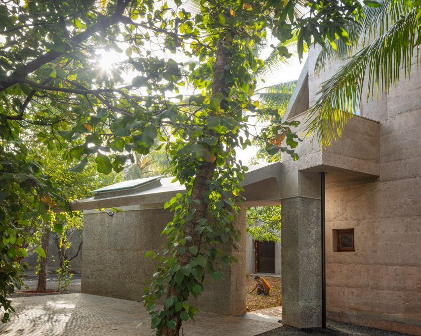 Exterior of House of Concrete Experiments by Samira Rathod Design Atelier