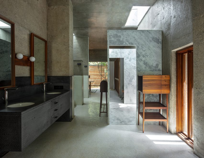 Interior of House of Concrete Experiments by Samira Rathod Design Atelier