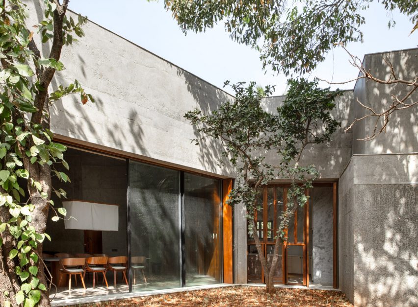 Exterior of House of Concrete Experiments by Samira Rathod Design Atelier