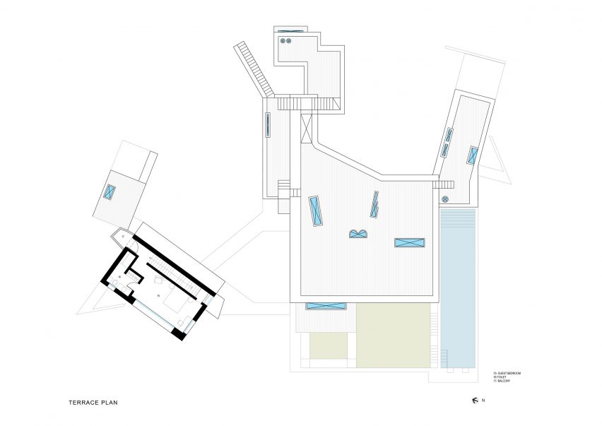 First floor plan of House of Concrete Experiments by Samira Rathod Design Atelier