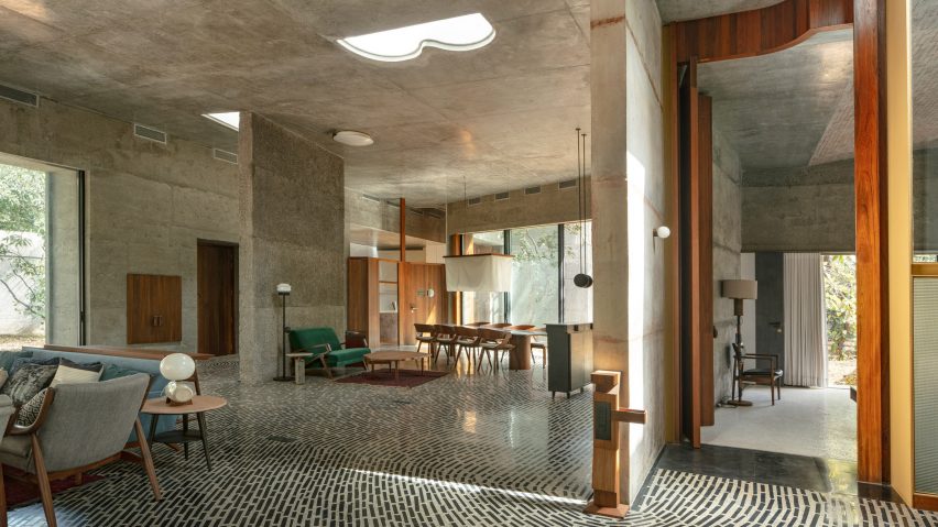 Interior of House of Concrete Experiments by Samira Rathod Design Atelier