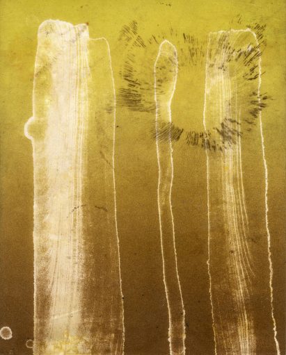 A photograph of an abstract image made using lithography
