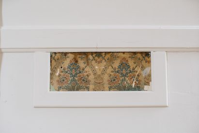Original wallpaper in Kinning Park Complex renovation by New Practice
