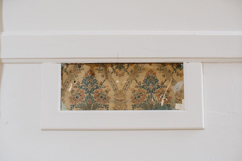 Original wallpaper in Kinning Park Complex renovation by New Practice