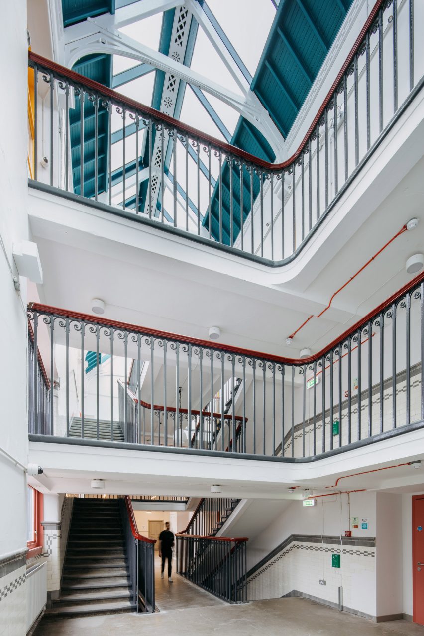 Balustrade at Kinning Park Complex renovation by New Practice