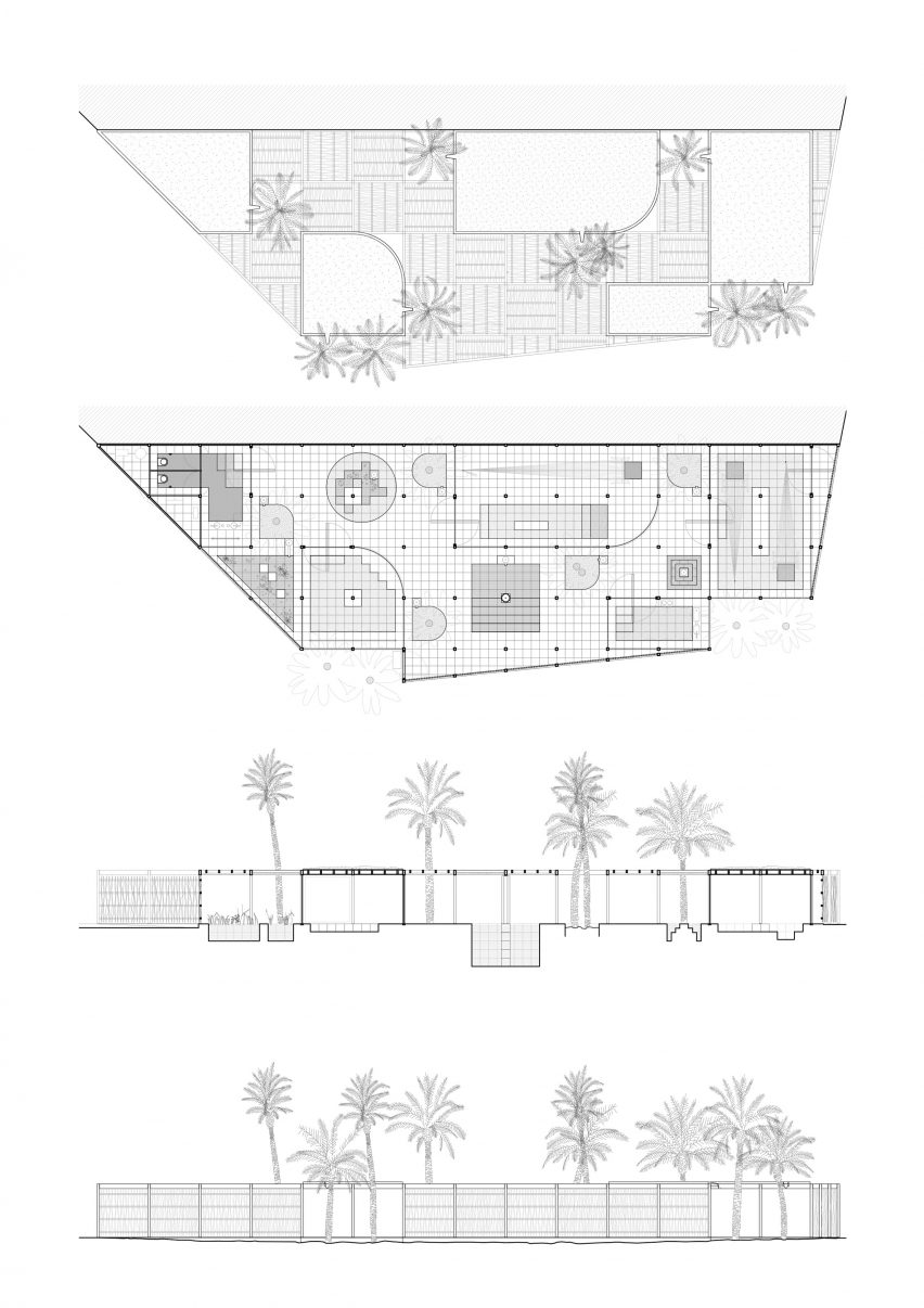 Plans of Al Naseej Textile Factory that was designed by Leopold Banchini Architects