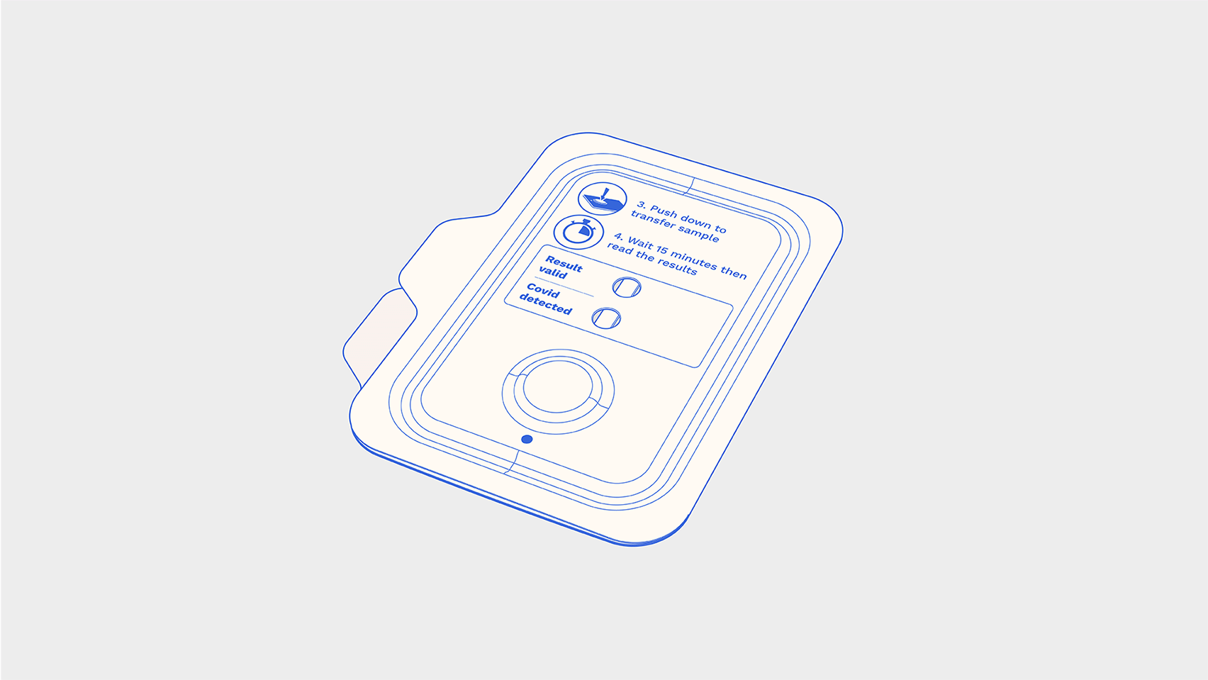 Gif showing how to push the button on the Eco-flo concept design to activate the Covid-19 test