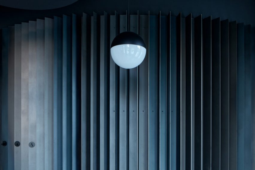 Close-up of doctors' office exterior with metal fins