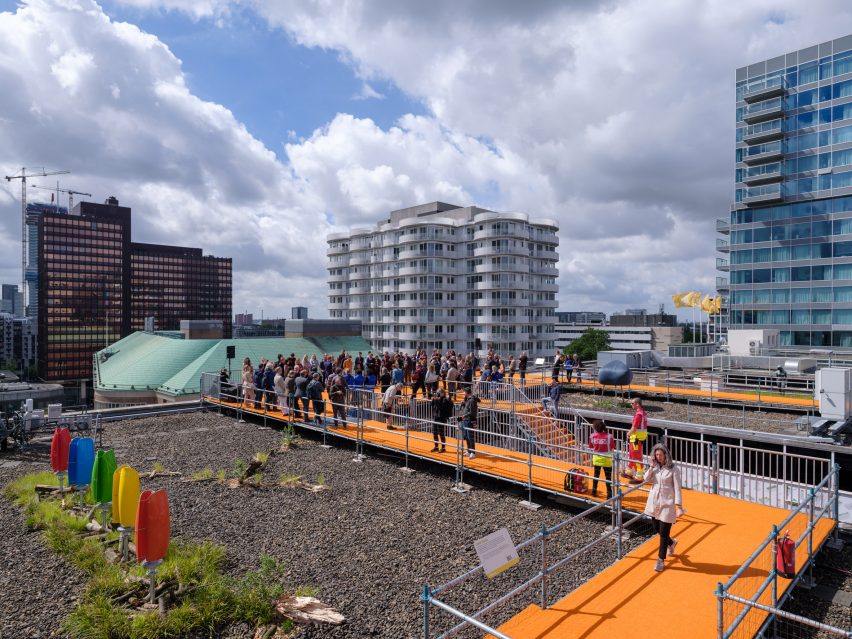 Rotterdam Rooftop Walk is a walkable rooftop installation that was designed by MVRDV