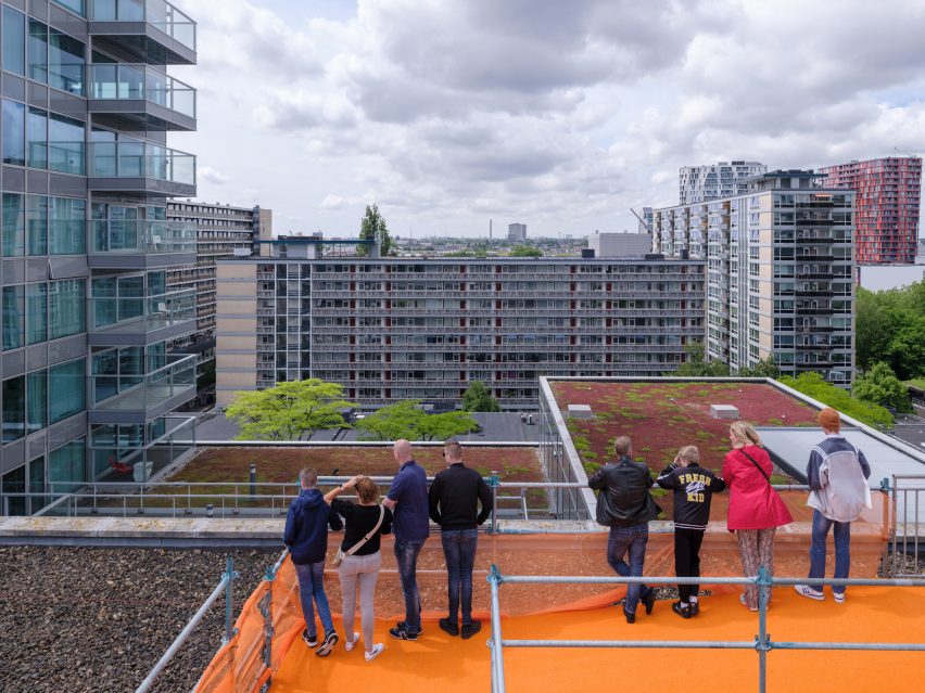 Rotterdam Rooftop Walk is a walkable rooftop installation that was designed by MVRDV
