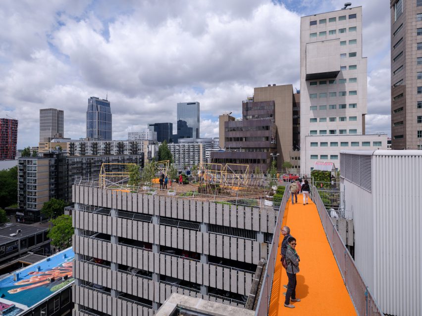 Rotterdam Rooftop Walk is a walkable rooftop installation that was designed by MVRDV