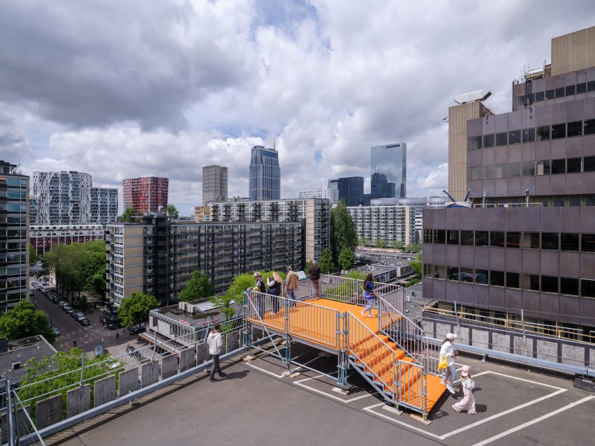 Rotterdam Rooftop Walk is a walkable rooftop installation that was designed by MVRDV