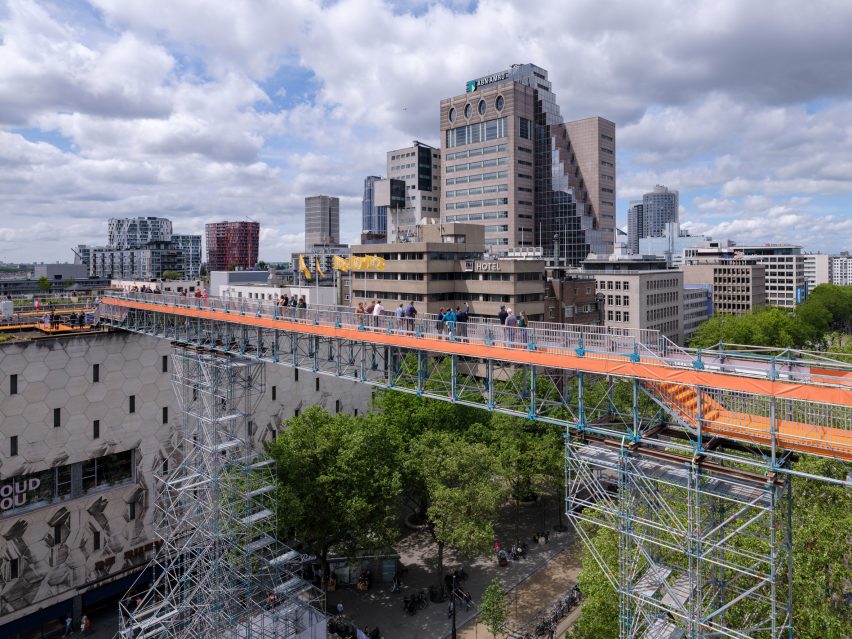 Rotterdam Rooftop Walk is a walkable rooftop installation that was designed by MVRDV