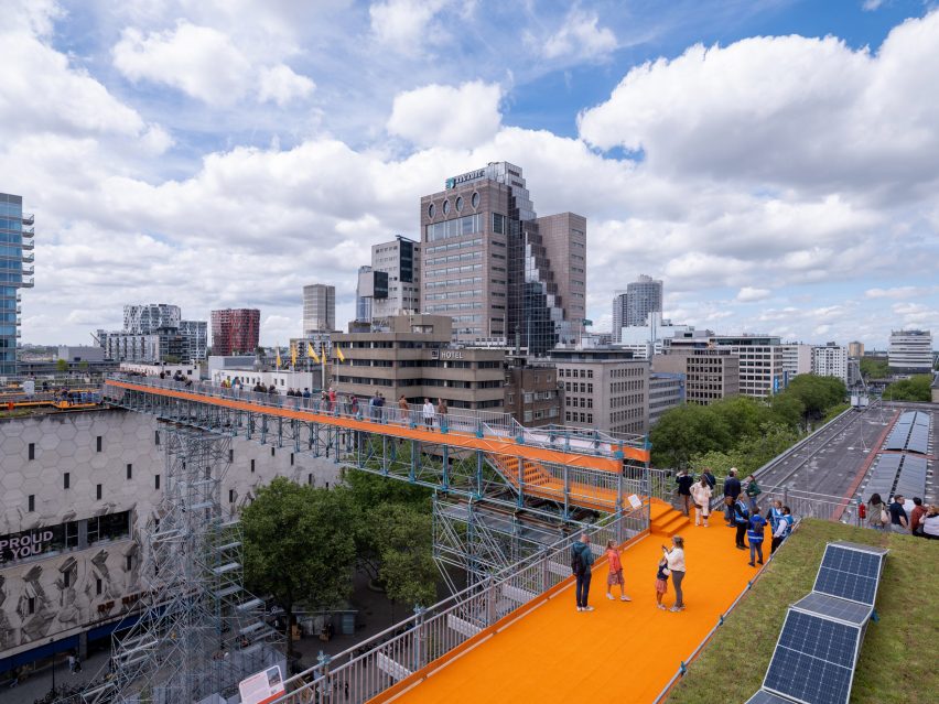 Rotterdam Rooftop Walk is a walkable rooftop installation that was designed by MVRDV