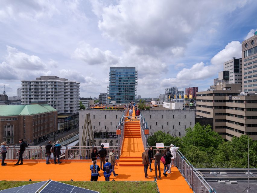 Rotterdam Rooftop Walk is a walkable rooftop installation that was designed by MVRDV