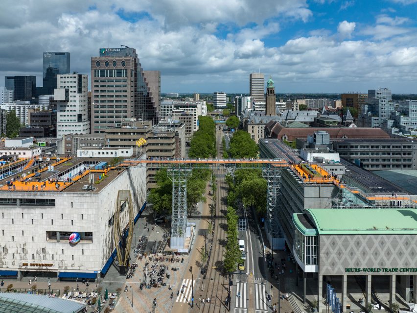 Rotterdam Rooftop Walk is a walkable rooftop installation that was designed by MVRDV