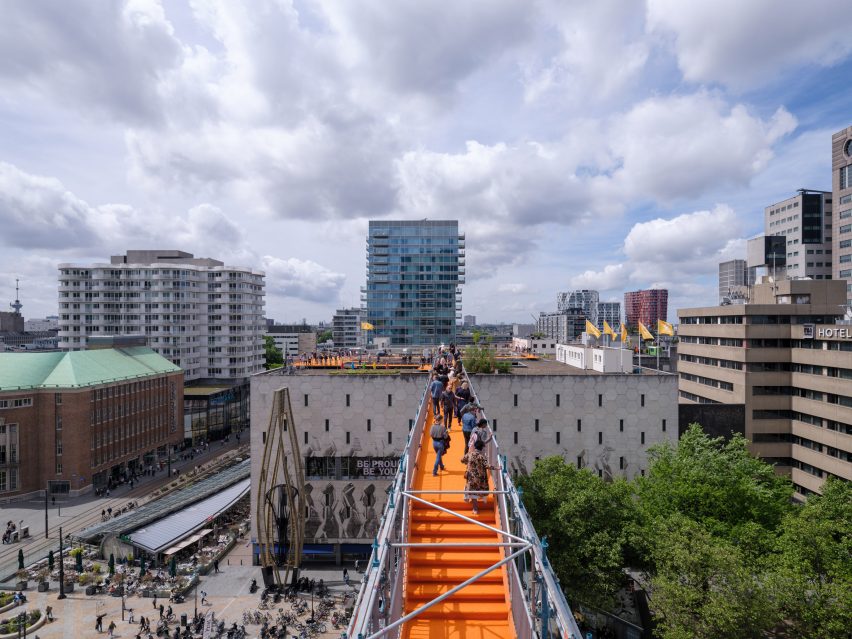 Rotterdam Rooftop Walk is a walkable rooftop installation that was designed by MVRDV