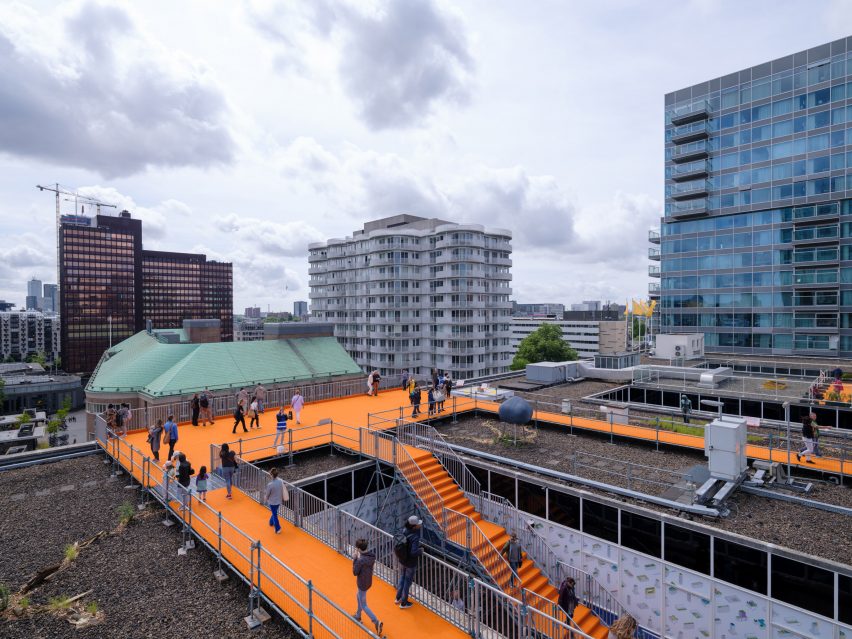 Rotterdam Rooftop Walk is a walkable rooftop installation that was designed by MVRDV