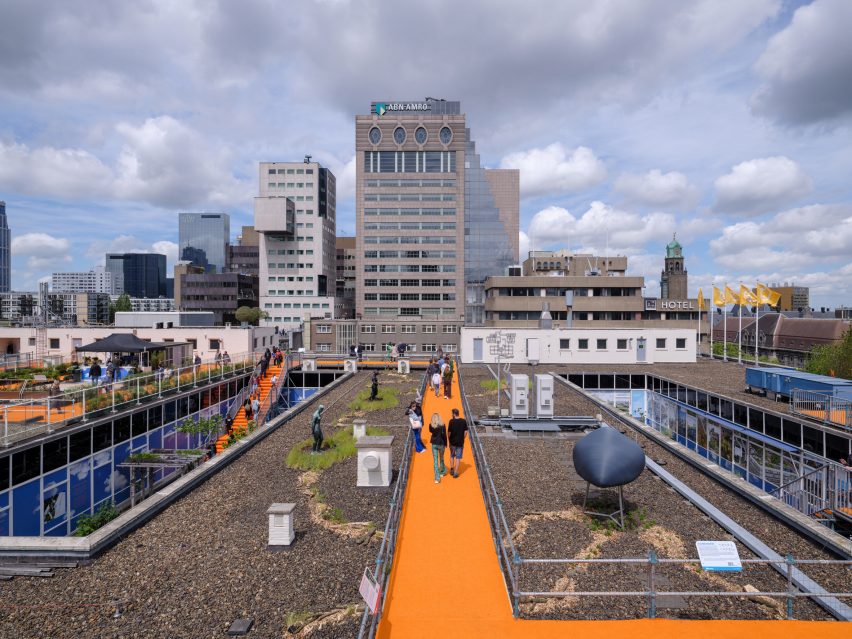 Rotterdam Rooftop Walk is a walkable rooftop installation that was designed by MVRDV