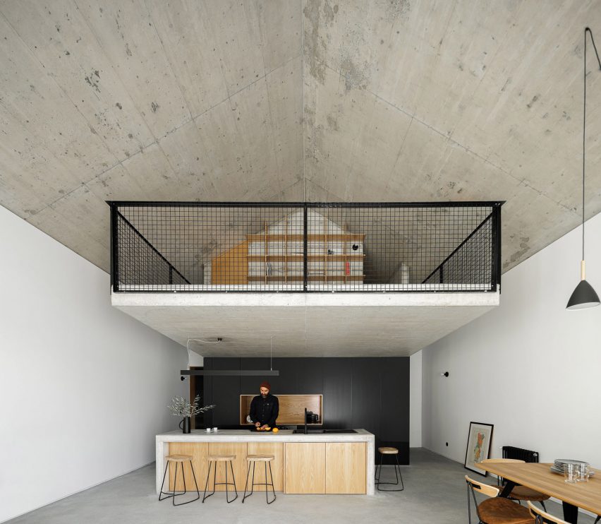 Living room with mezzanine level