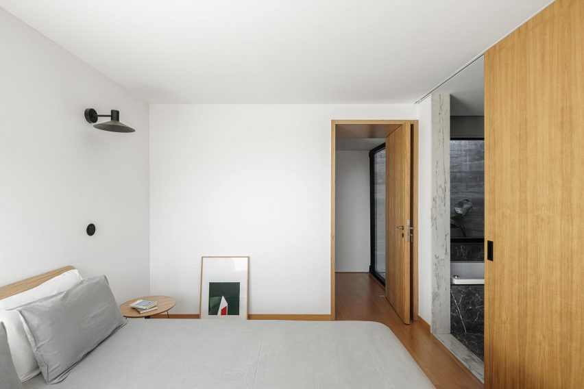 White-walled bedroom