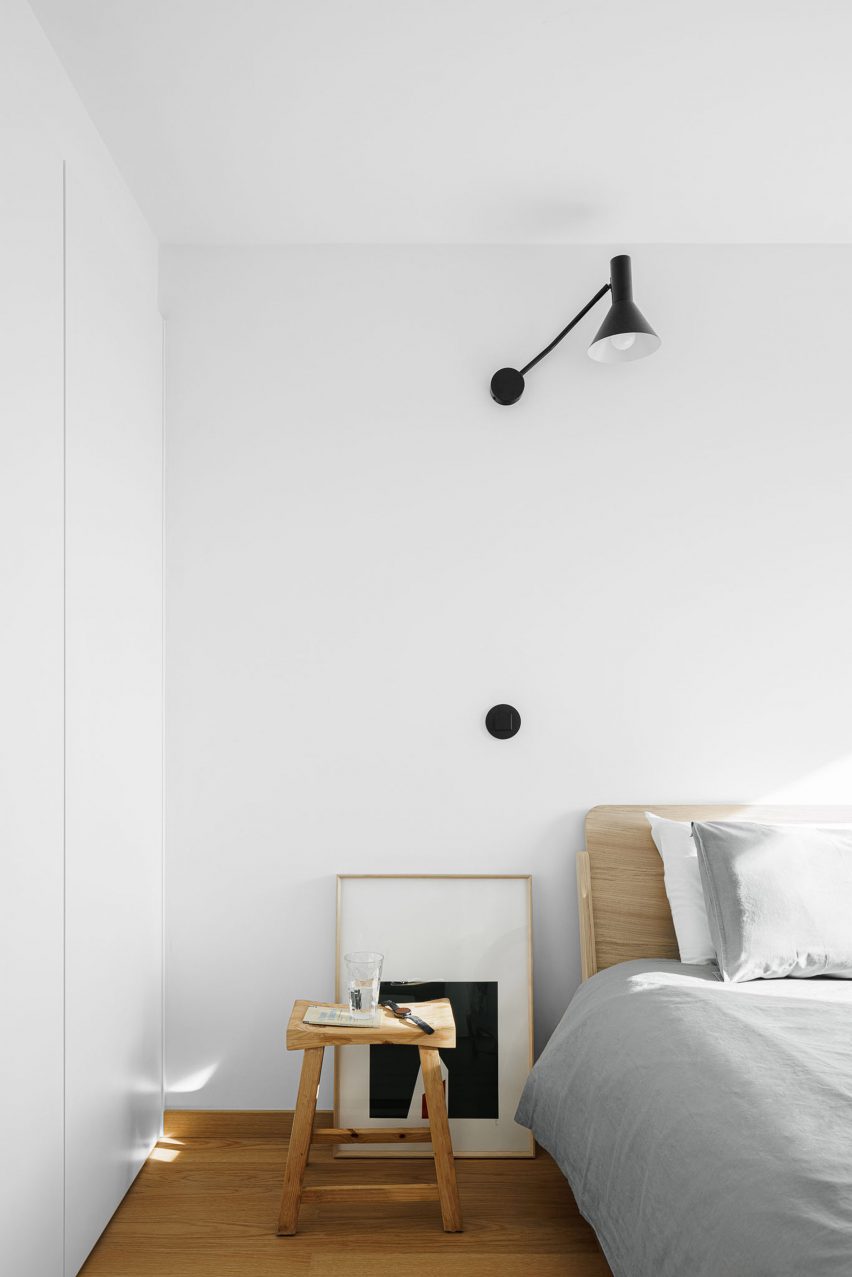 White-walled bedroom
