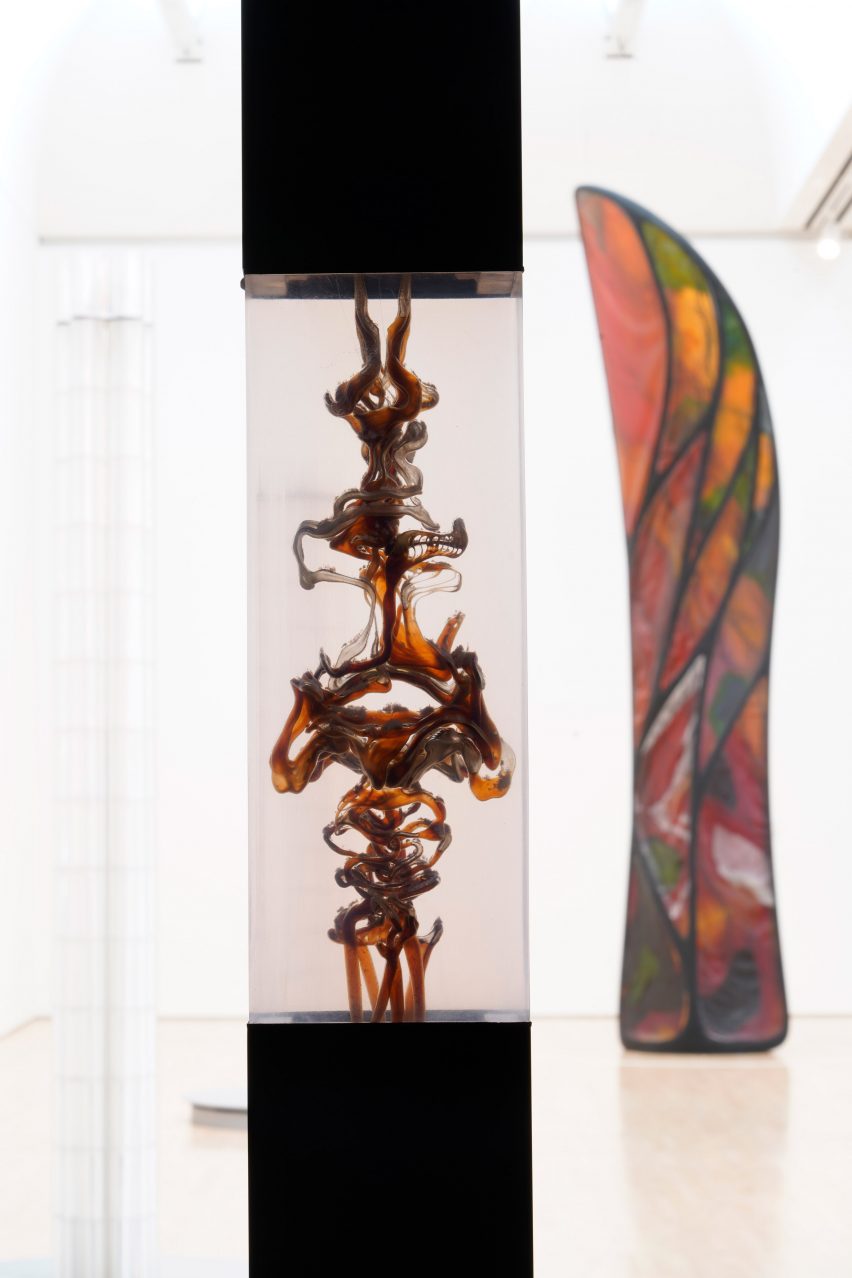 A glass totem by Neri Oxman