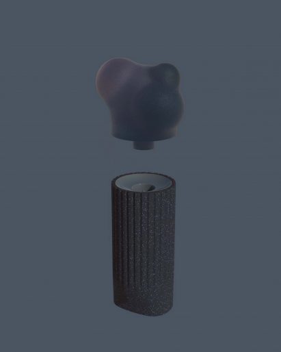 Rendering showing a bubble-like capsule slotting into an opening in the spacer