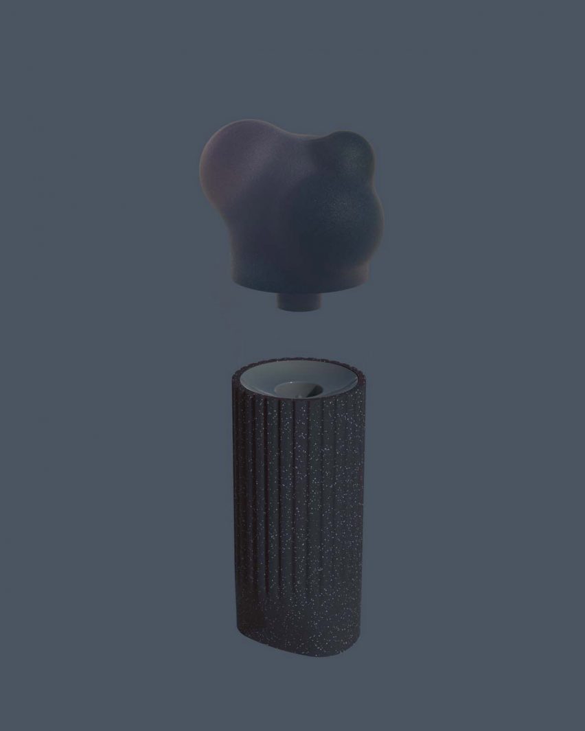 Rendering showing a bubble-like capsule slotting into an opening in the spacer