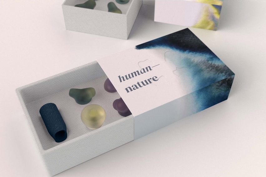 Rendering of direct-to-consumer packaging for Human Nature microdosing capsules