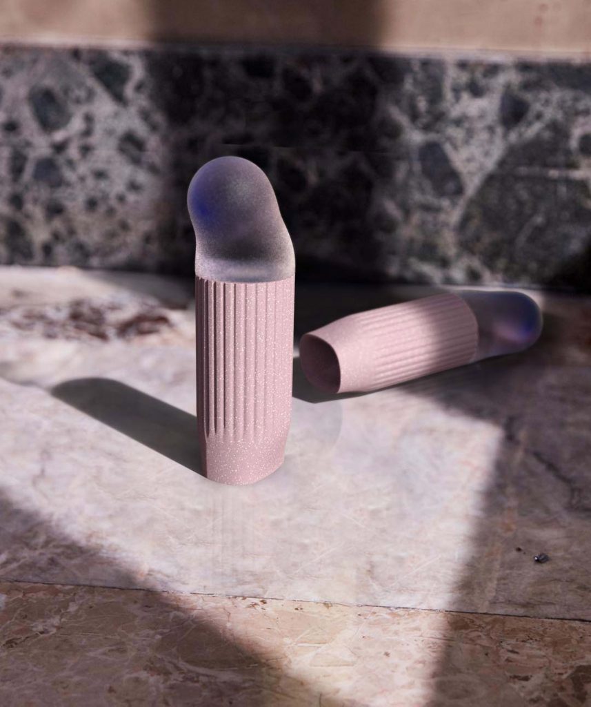Rendering of NewTerritory's spacer and pod for microdosing psychedelics