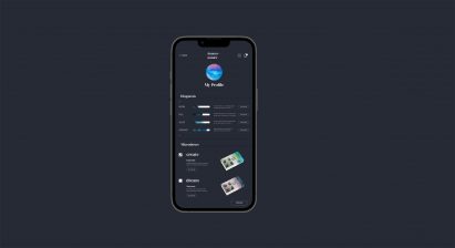Rendering of phone screening showing the profile set-up for a microdosing product
