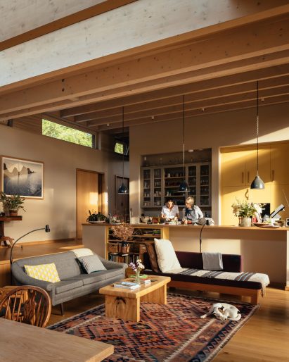 Open-plan kitchen and living area 