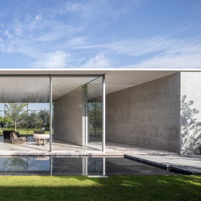 Exterior of glass-walled spa in Israel