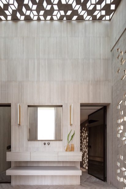 Interior of private spa by Pitsou Kedem Architects