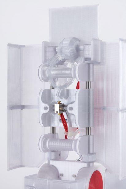 Plastic ribbon and recycled filament in Polyformer machine