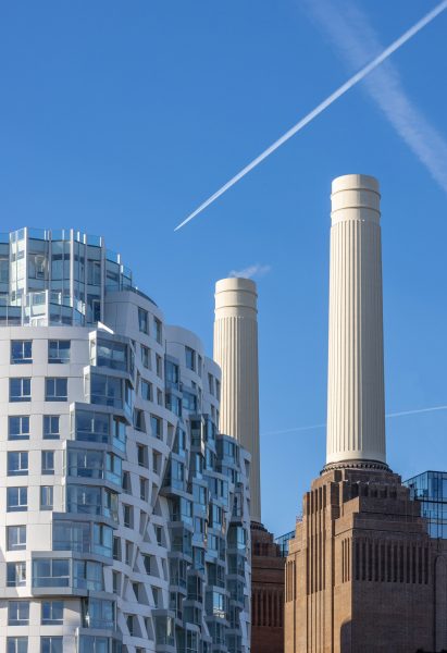 White housing in Battersea by Frank Gehry