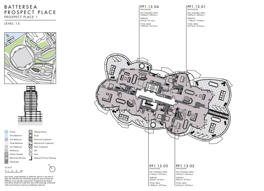 Example floor plan of Prospect Place by Gehry Partners