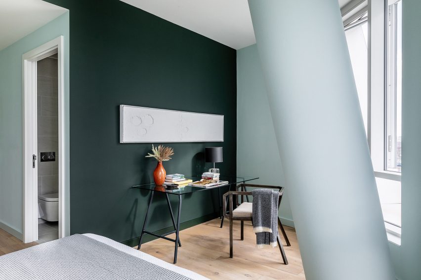 Interior of Prospect Place apartment with LA colour palette