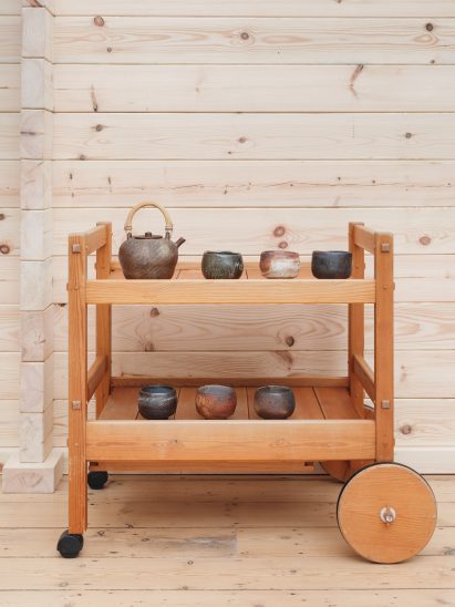 John Skognes Tea set Edvin Helseth Tea trolley