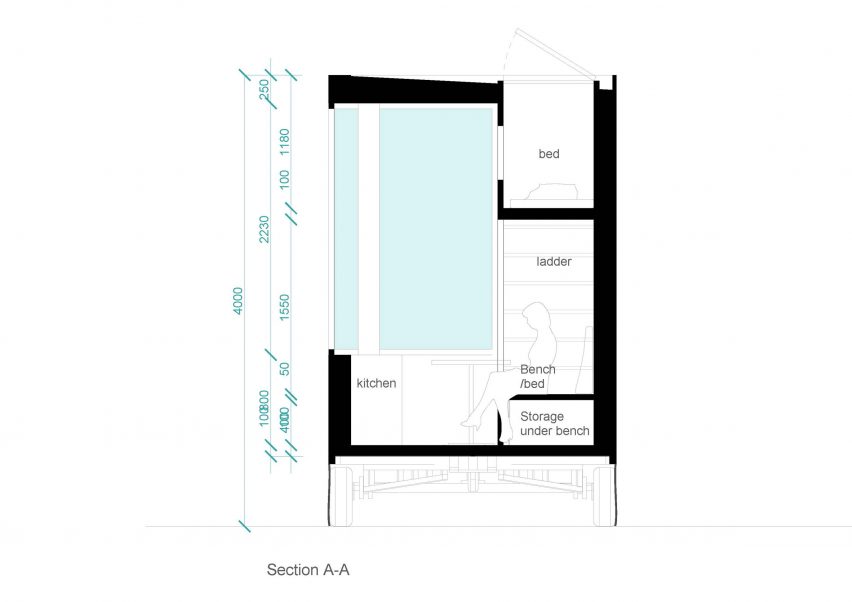 Section of Raus cabin that was designed by Sigurd Larsen