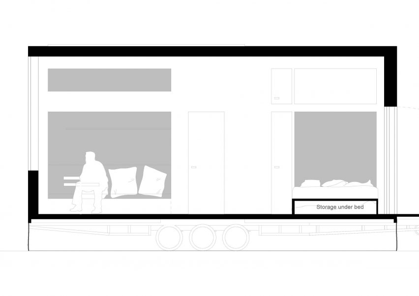 Section of Raus cabin that was designed by Sigurd Larsen