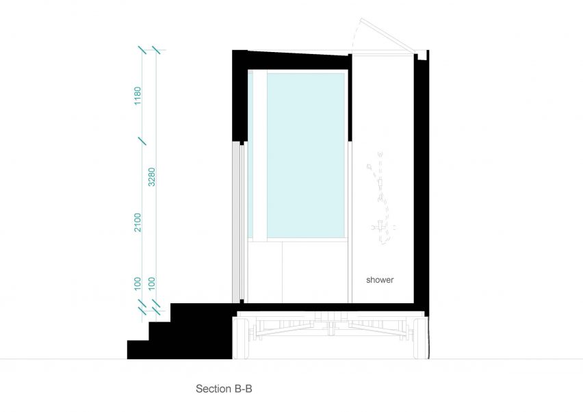Section of Raus cabin that was designed by Sigurd Larsen