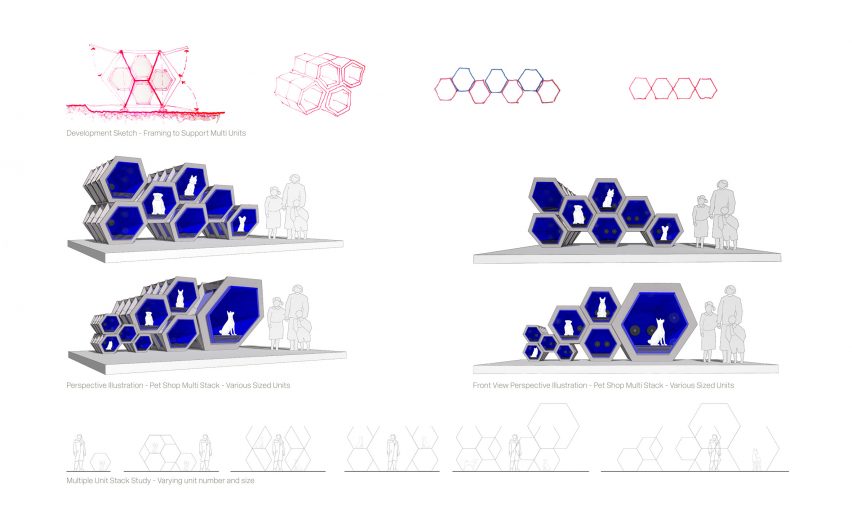 Drawing of Dog Pod by Rogers Stirk Harbour + Partners and Mark Gorton