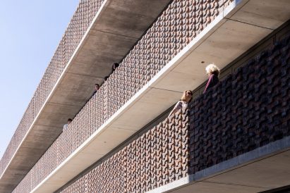 Balconies at Royal College of Art campus in Battersea