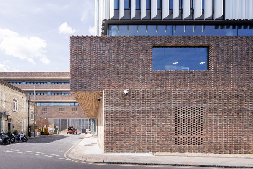 Brick exterior of The Royal College of Art by Herzog & de Meuron