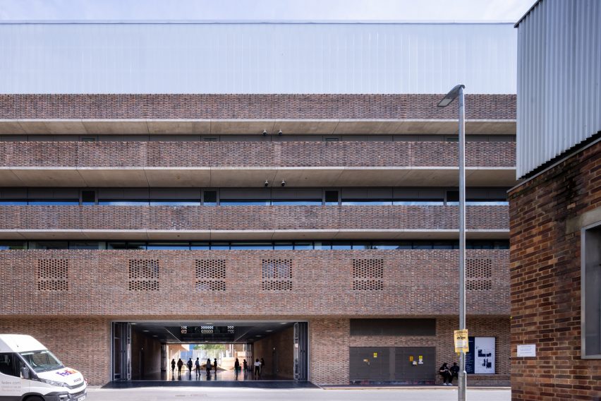 Brick exterior of The Royal College of Art by Herzog & de Meuron