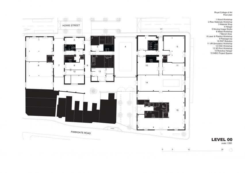 Floor plan of The Royal College of Art by Herzog & de Meuron
