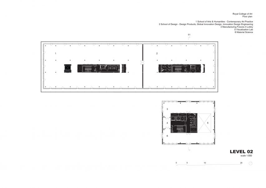 Floor plan of The Royal College of Art by Herzog & de Meuron